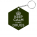 Keep Calm I Have Drugs Hexagon Keychain